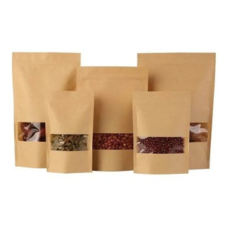Saco Papel Zip com Visor Kraft  10x15cm com 50 unidades