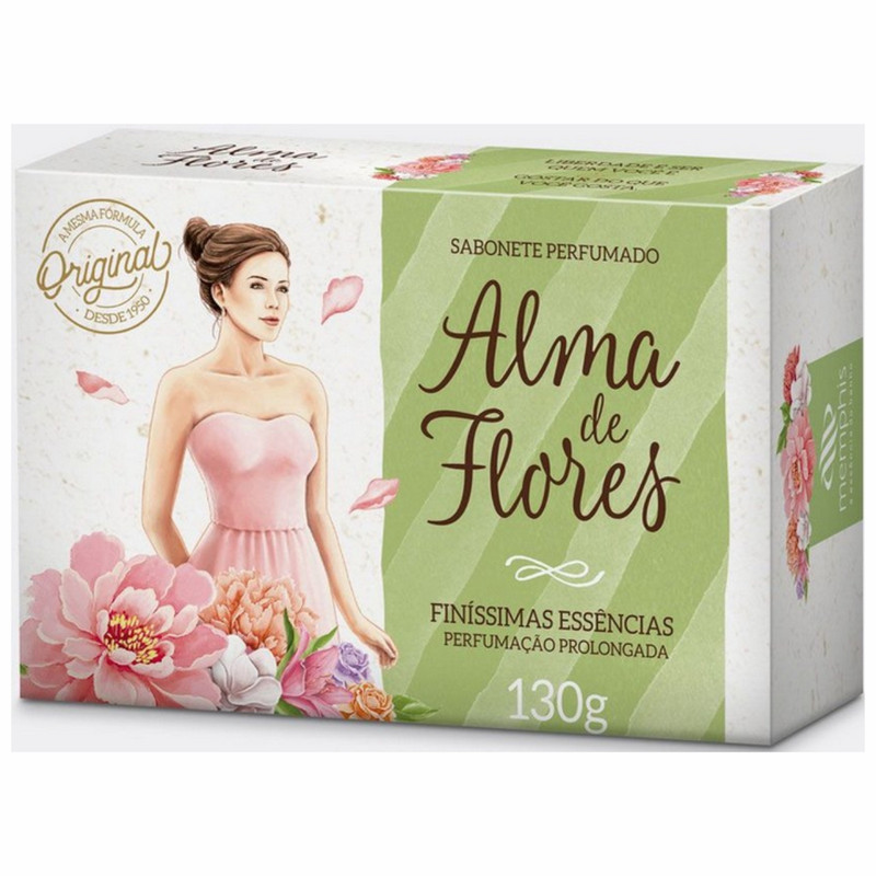 Sabonete Perfumado Alma De Flores Em Barra Original 130g
