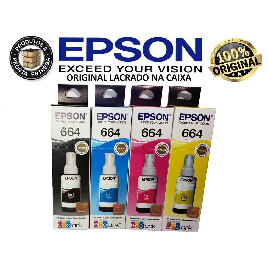 Kit Tintas Epson Original L L L L L L L Shopee Brasil