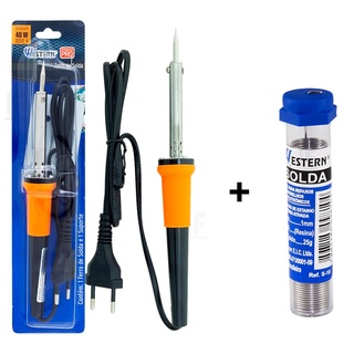 Kit Ferro De Solda 60w + 1 Tubo Estanho 25 G