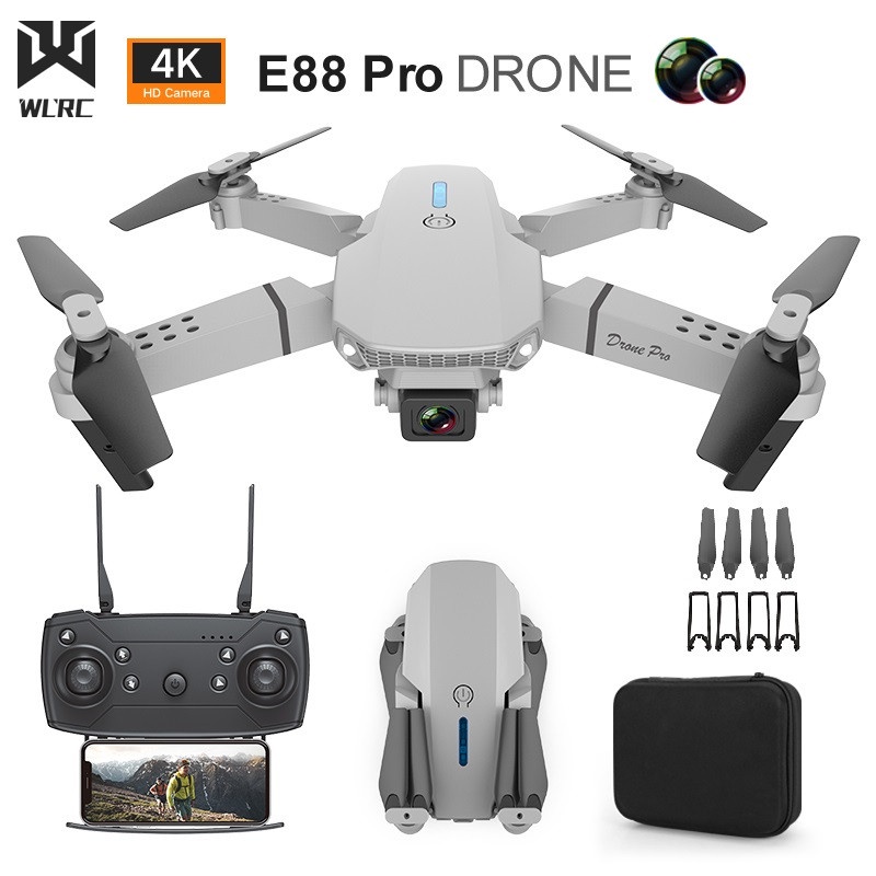 drone Aérea Shooting E88pro 4k Hd Dual Camera Aeronave Fixo Alto Brinquedo De Controle Remoto Modelo De Avião Zangão