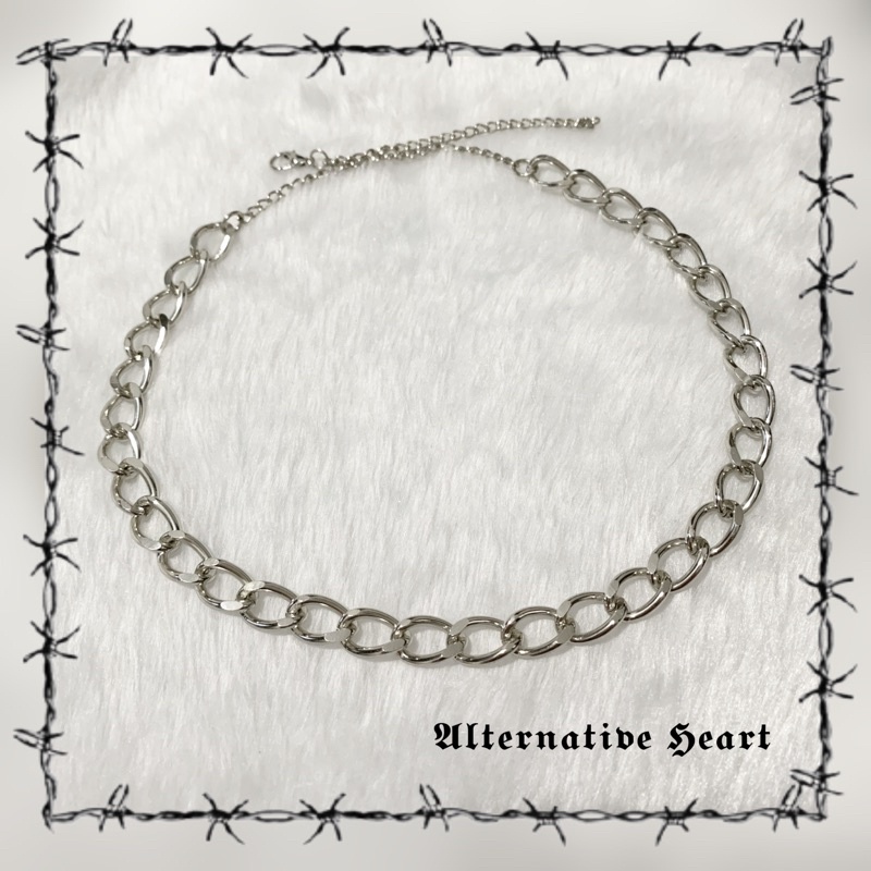 Colar Corrente Grume Choker Big Punk Clássica Lixada Níquel Goth | Alternativo | Grunge | Aesthetic | Unissex | Choker