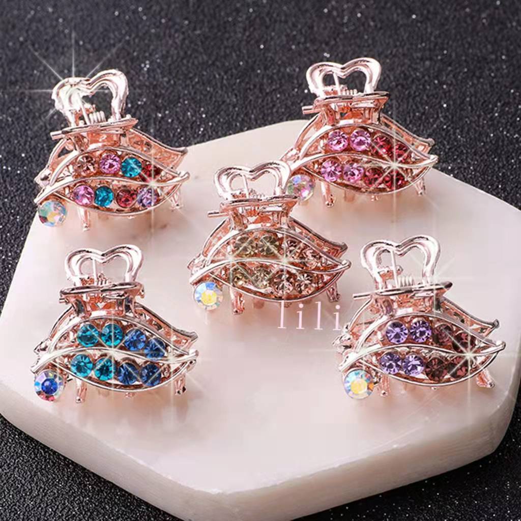 KIT  5 Mini Piranha de cabelo feminino presilha  com strass acessórios moda