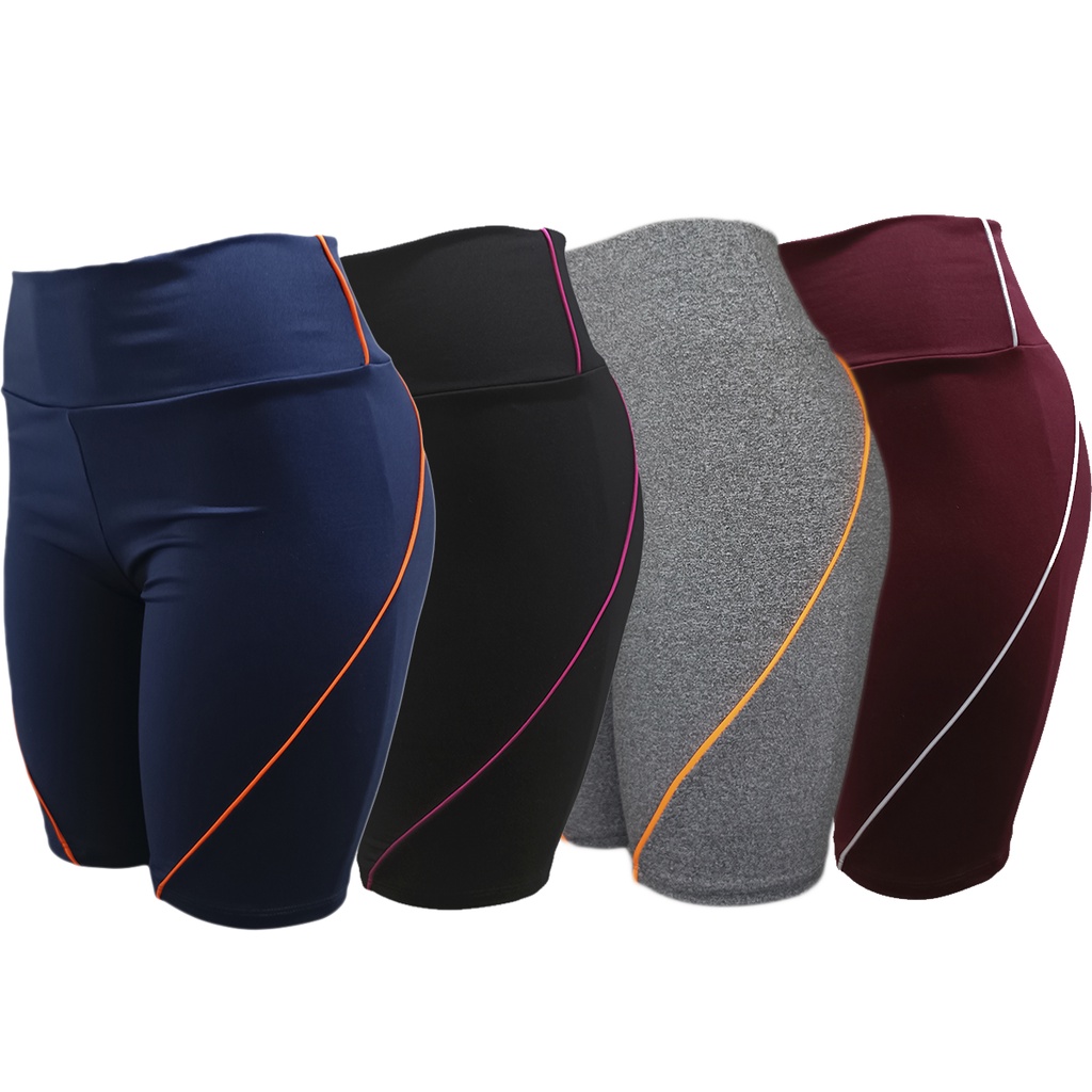Roupa de Ginastica Bermuda Listras  Academia Suplex Feminino