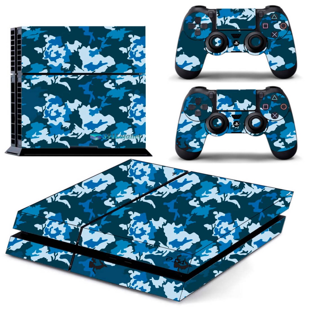 Adesivo Skin Playstation 4 PS4 Fat Pelicula Camo Blue