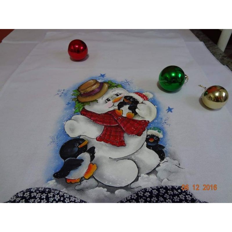 pano de prato pintado a mão! tema natal ! | Shopee Brasil