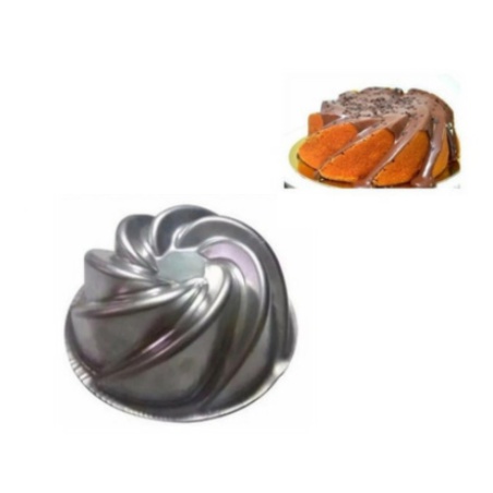 Forma Decorativa Bolo Vulcão Espiral Novela 21x9cm em Alumínio