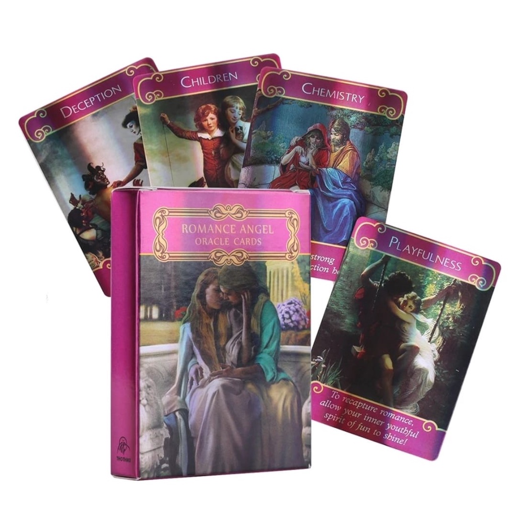 The Romance Angels Oracle Deck Holográfico Oráculo Os Anjos Do Romance Baralho de Cartas de Tarô