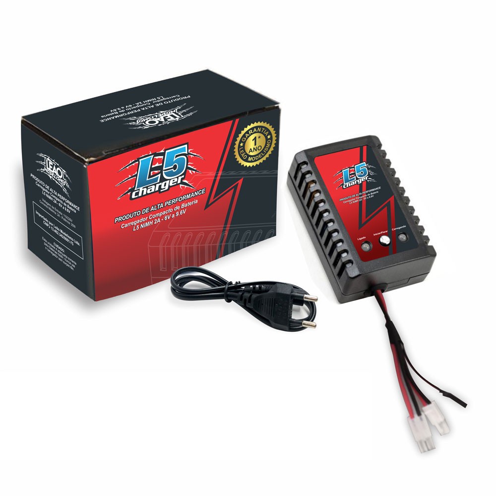 Carregador Bateria L5 Nimh 2a 7.2v 9.6v Aeg Aep Aeromodelos