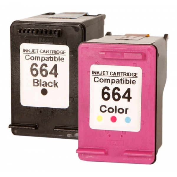 Par Cartucho De Tinta 664 Preto + Color 2136 3636 4676 1115 3776 em Oferta na Shopee