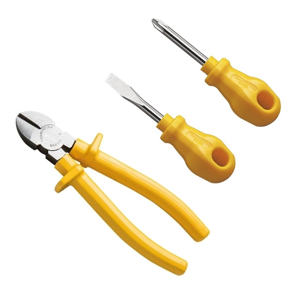 Kit Alicate de Corte Diagonal 6  Tramontina + Chave de Fenda Toco + Chave Philips Toco em Oferta na Shopee