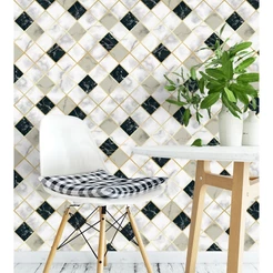Papel de Parede Tijolo 3D com efeito de sombras em Tons de Branco ,Preto
