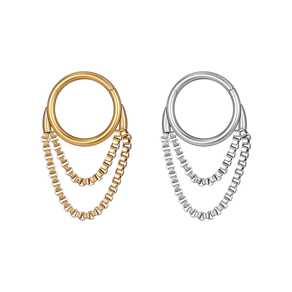 Piercing Argola Correntes Aço Cirúrgico / Septril, Rook, Helix, Daith, outros. em Oferta na Shopee