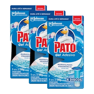 Kit 3 Refis Detergente Sanitário Pato Gel Adesivo Marine 6 Discos cada em Oferta na Shopee