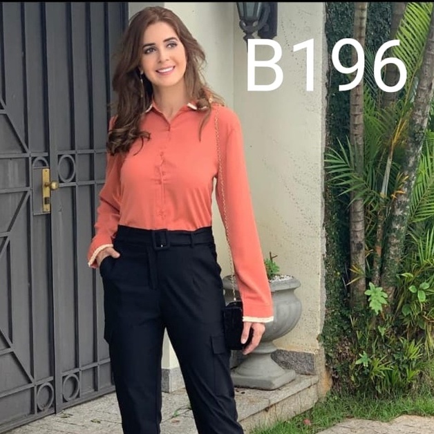 CAMISA MANGA LONGA LISA COLARINHO/MODA SOCIAL B196