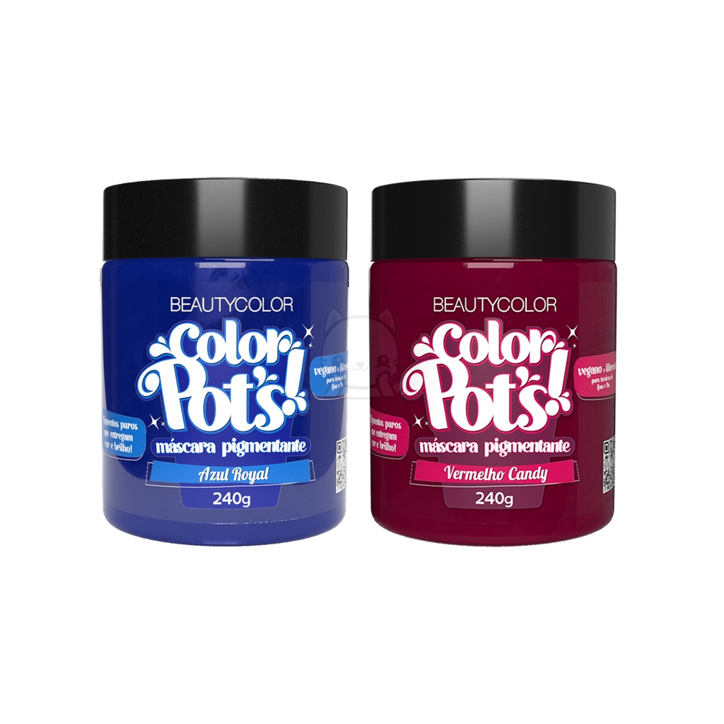 Kit Color Pot's Azul Royal + Vermelho Candy - Beauty Color