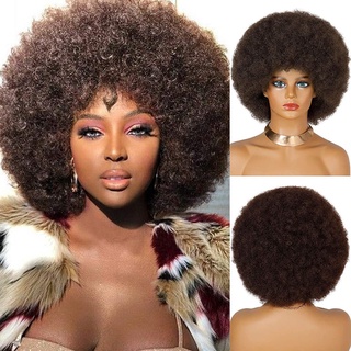 Curto Perucas Afro Para As Mulheres Negras, Grande Preto Sintético Curto Peruca Afro 70 S Bouncy E Suave Natural Looking