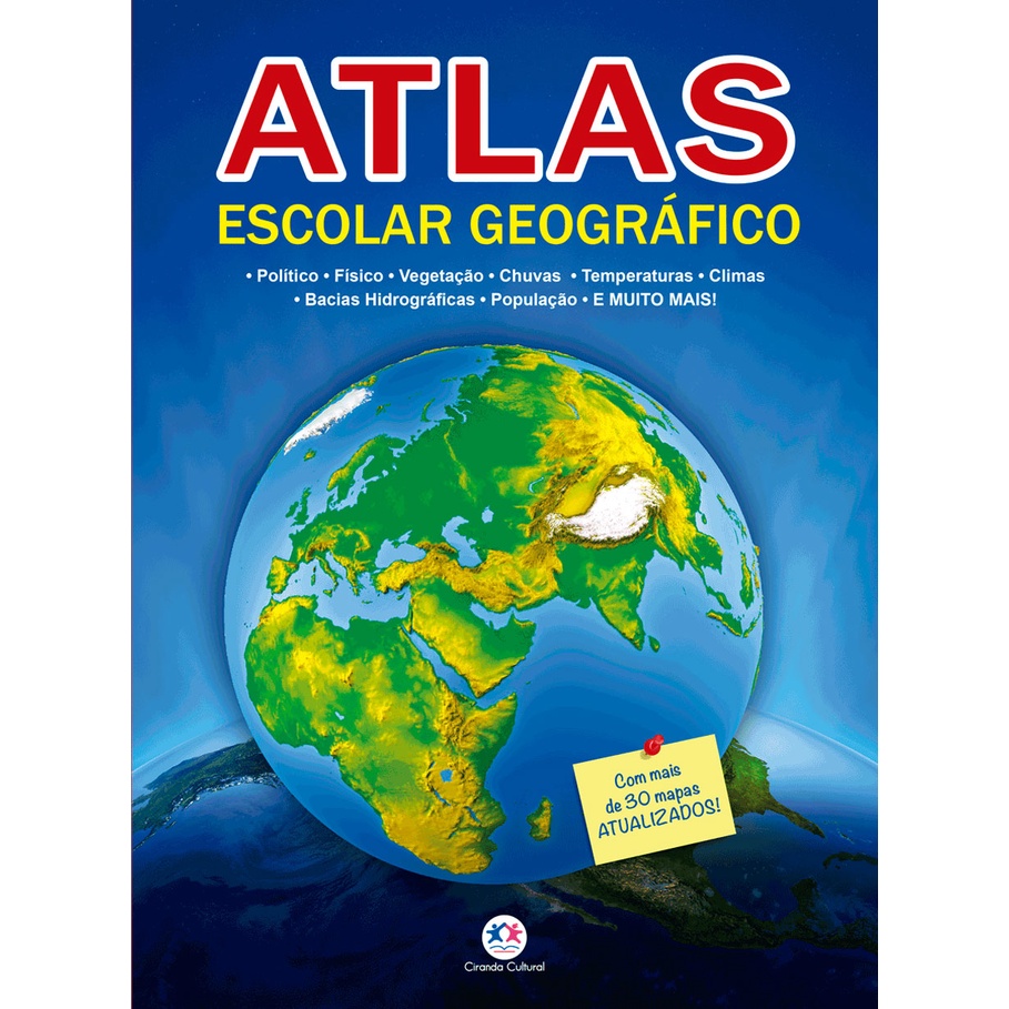 Atlas Escolar Geográfico c/ 30 Mapas