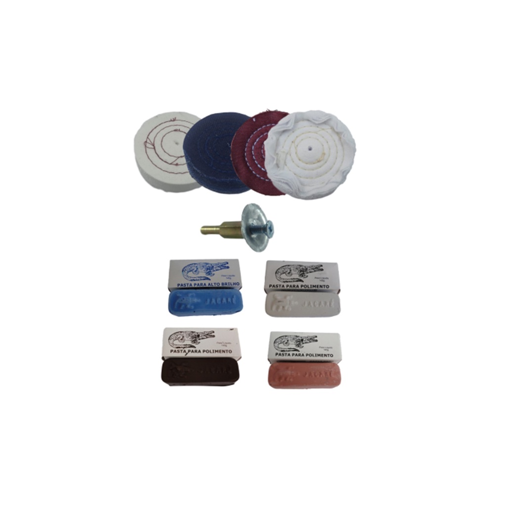 Kit Polimento furadeira brilho peças Moto motor Espelhar Marrom Azul Bca Rosa Roda 4 Pol