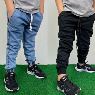 Kit 2 Calças Jogger Bebê Infantil Juvenil - Calça de criança jeans apertada da moda 2 ao 16