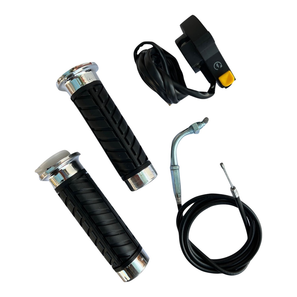 Cabo Acelerador + Manopla Corta Ignição/ Desliga Bicicleta Motorizada