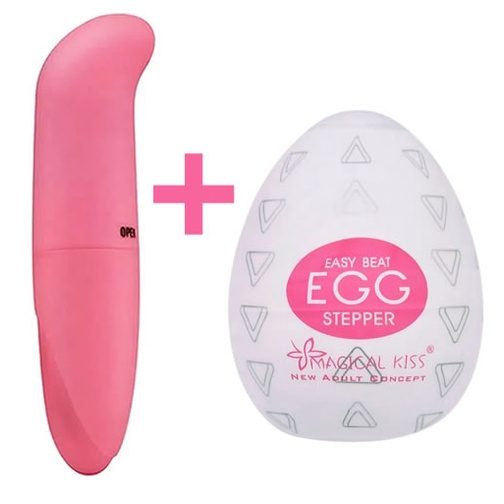 KIT Vibrador Feminino SPOT Erótico ROSA + EGG Masturbadores STEPPER SEXSHOP