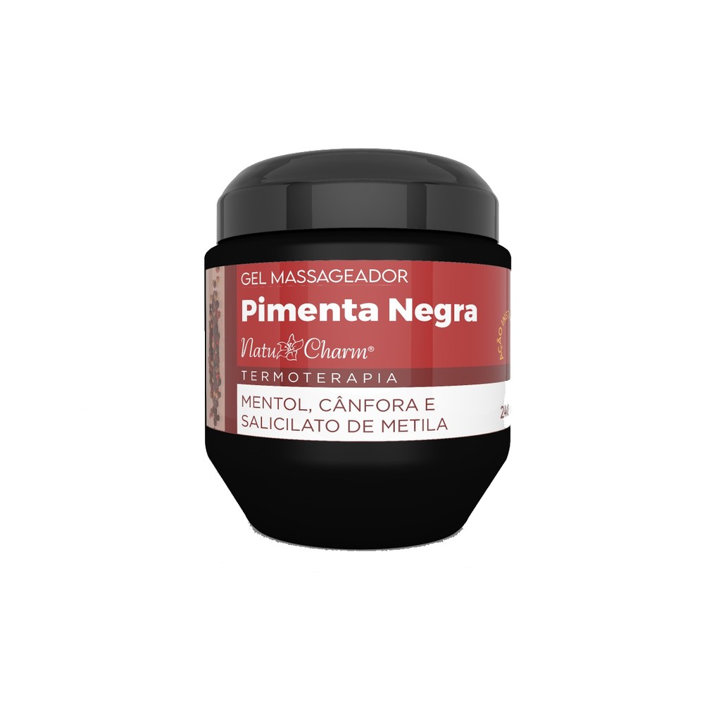 Gel Massageador Pimenta Negra 240g Natu Charm em Oferta na Shopee