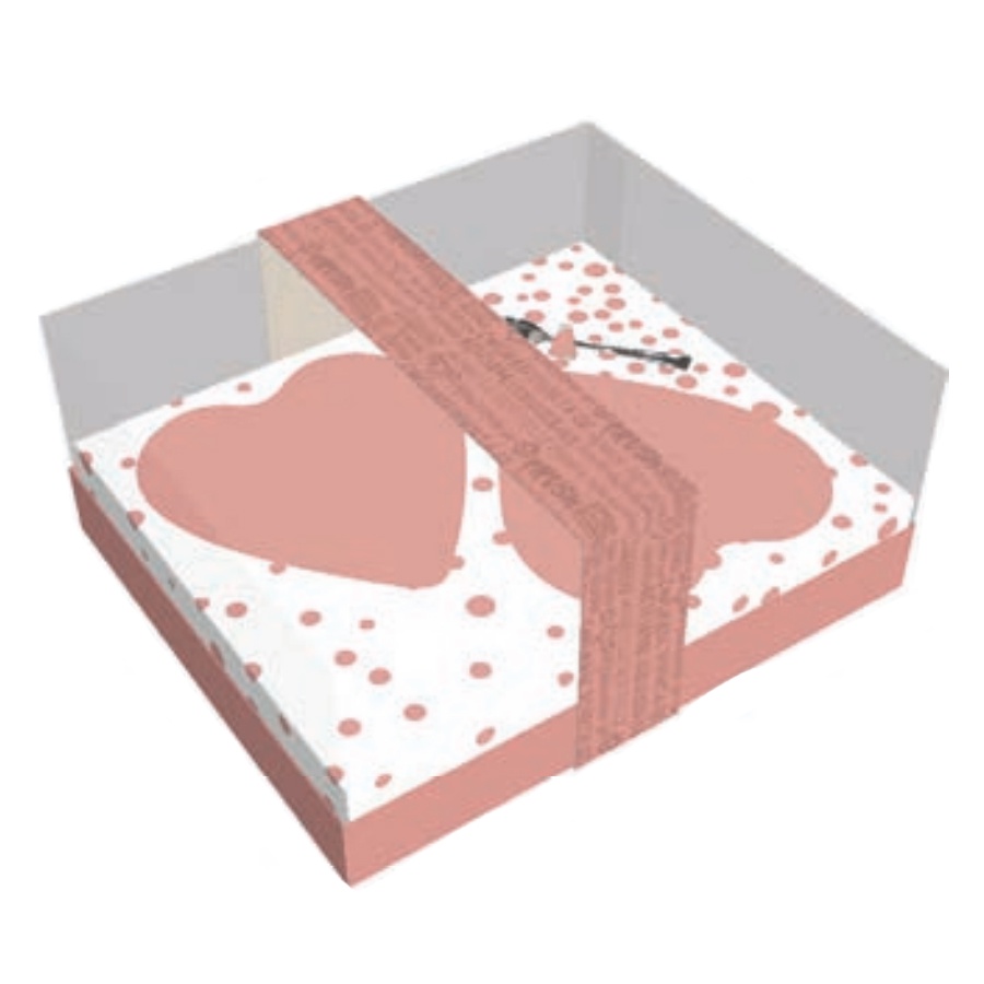 Caixa para 2 Ovos de Coração de Colher de 250g - Classic Coração Rose Gold - 05 unidades - Ideia Embalagens