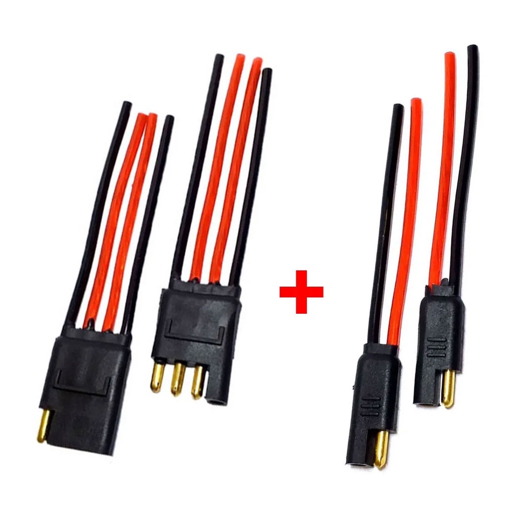 Conector 2 Vias + Conector 4 Vias Com Fio De 1,0mm Caixa de som Kit 35/X + 35/Z