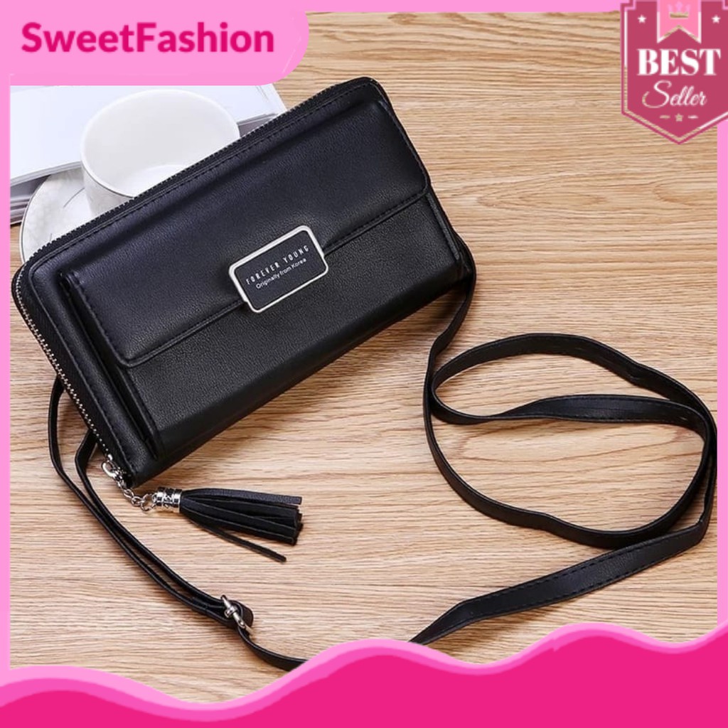 Carteira feminina com alça comprida 