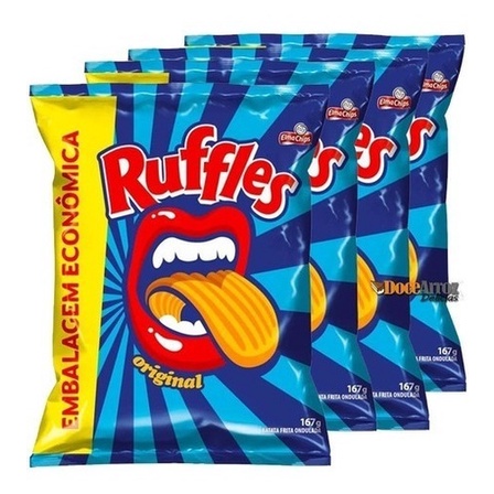Kit 4 Batata Ruffles Gigante Original - Mega Kit 4 Pacotes Batata Ruffles Com 300gr Cada