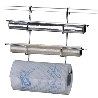 Suporte Rolo Triplo Papel Toalha de Barra Parede Cozinha Cromado - 2401 Future
