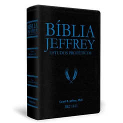 Bíblia Jeffrey de Estudos Proféticos King James | BKJ 1611 | Letra Normal | Capa Luxo Preta e Azul