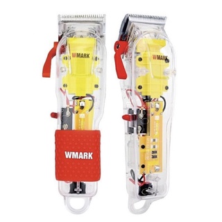 Máquina De Cortar Barbearia elétrica original Wmark NG-108 de barbearia totalmente transparente com acessórios