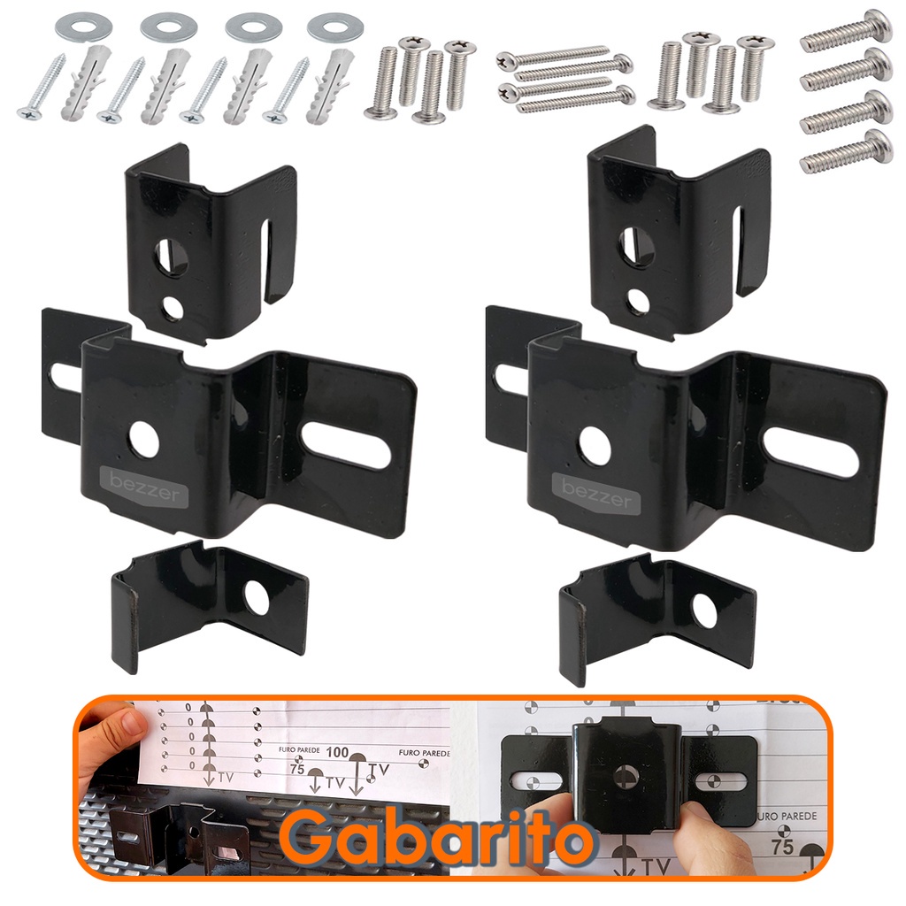 Suporte para TV e Monitores Fixo de Parede Universal 10 à 100” Furação Vesa LCD Plasma Led 3D 4K Todos os Tipos Gabarito