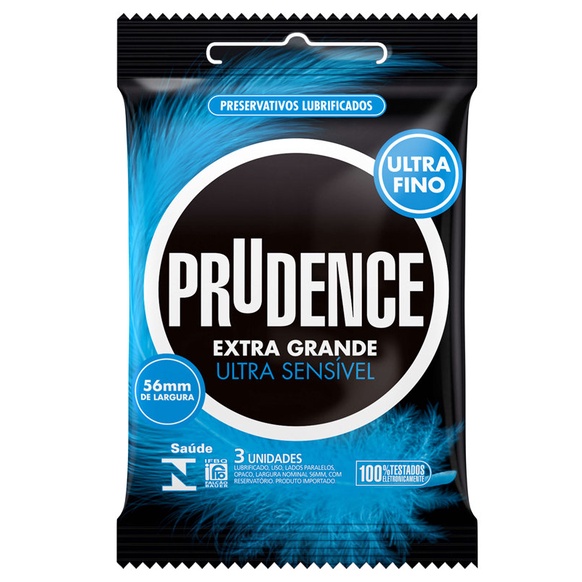 Preservativo Ultra Sensível - Prudence Extra Grande - 3 Unidades