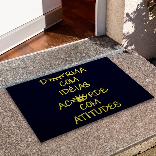 Tapete Capacho Durma Com Ideias Acorde Com Atitudes  - CA 010170