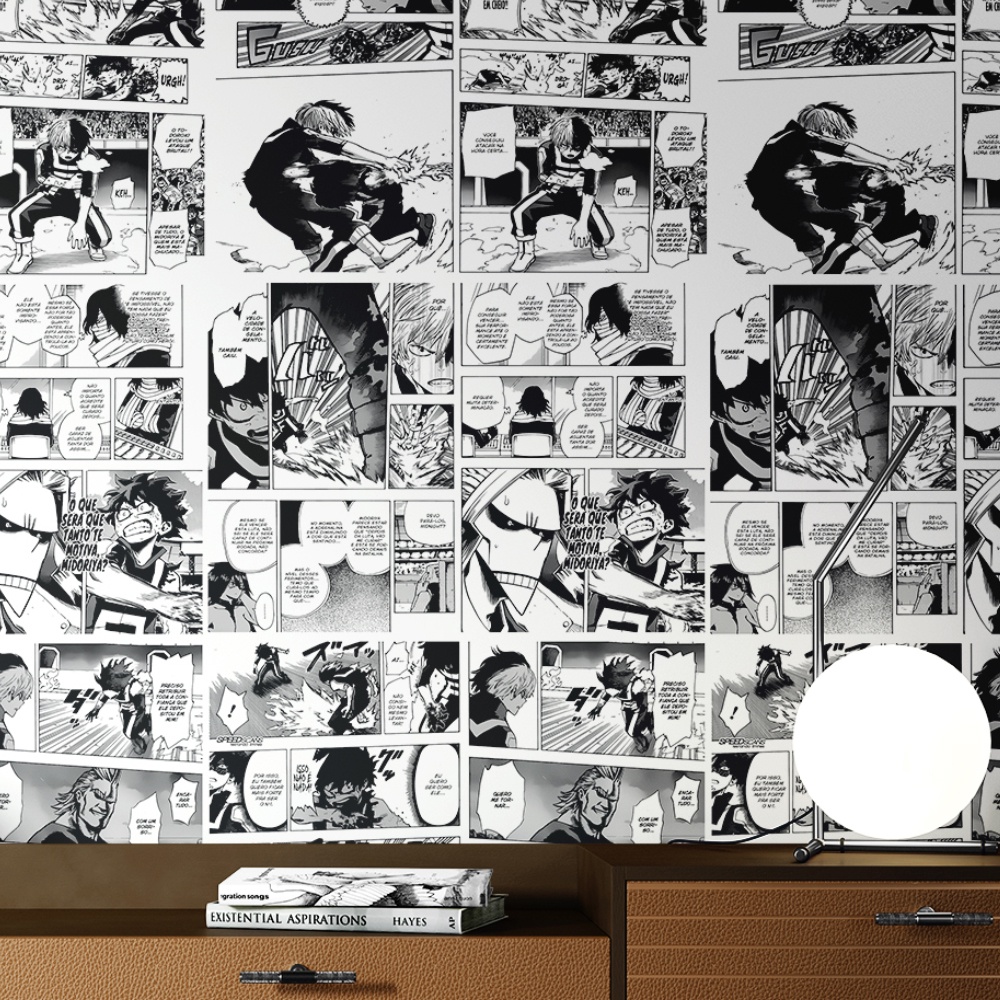 Papel de Parede Anime Mangá Autocolante Adesivo Boku no Hero Lavável em Oferta na Shopee