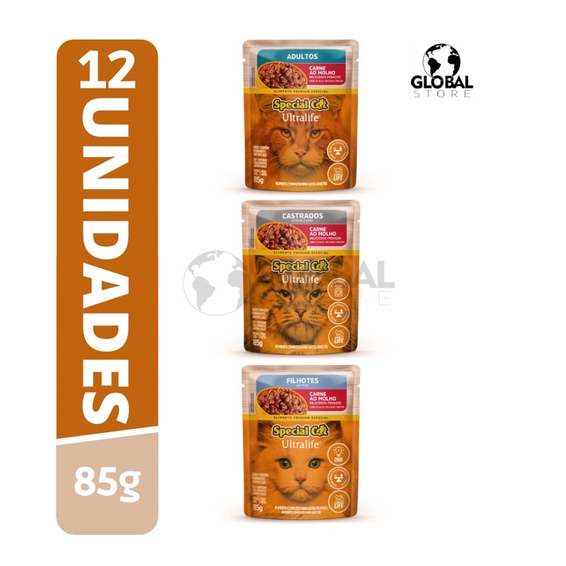 Sache alimento úmido gatos Premium super saudável special cat original