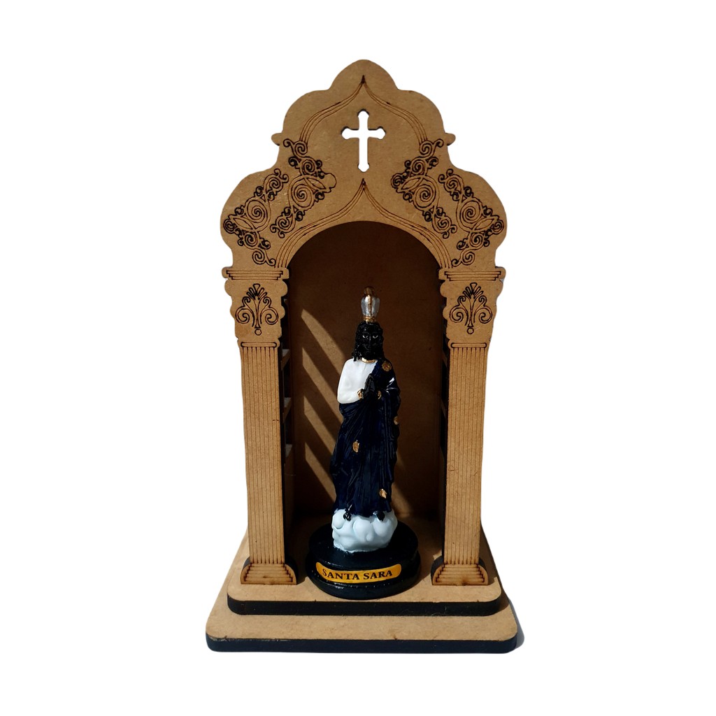 Imagem Santa Sara Resina E Oratório Capela madeira padroeira dos roma (ciganos)