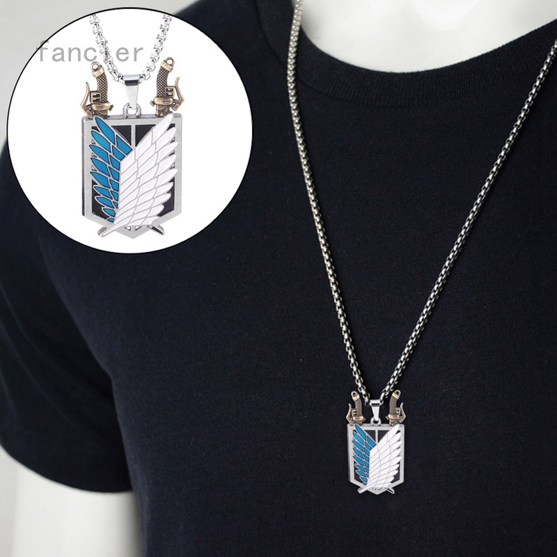 1 Pc Anime Attack on Titan Liga Colar Figura Brinquedos Asas De Liberdade Shingeki Não Kyojin Cadeia De Couro De Prata De Ouro Pingente De Presente em Oferta na Shopee