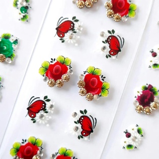 kit Adesivo 3D decorado com strass e margaridas