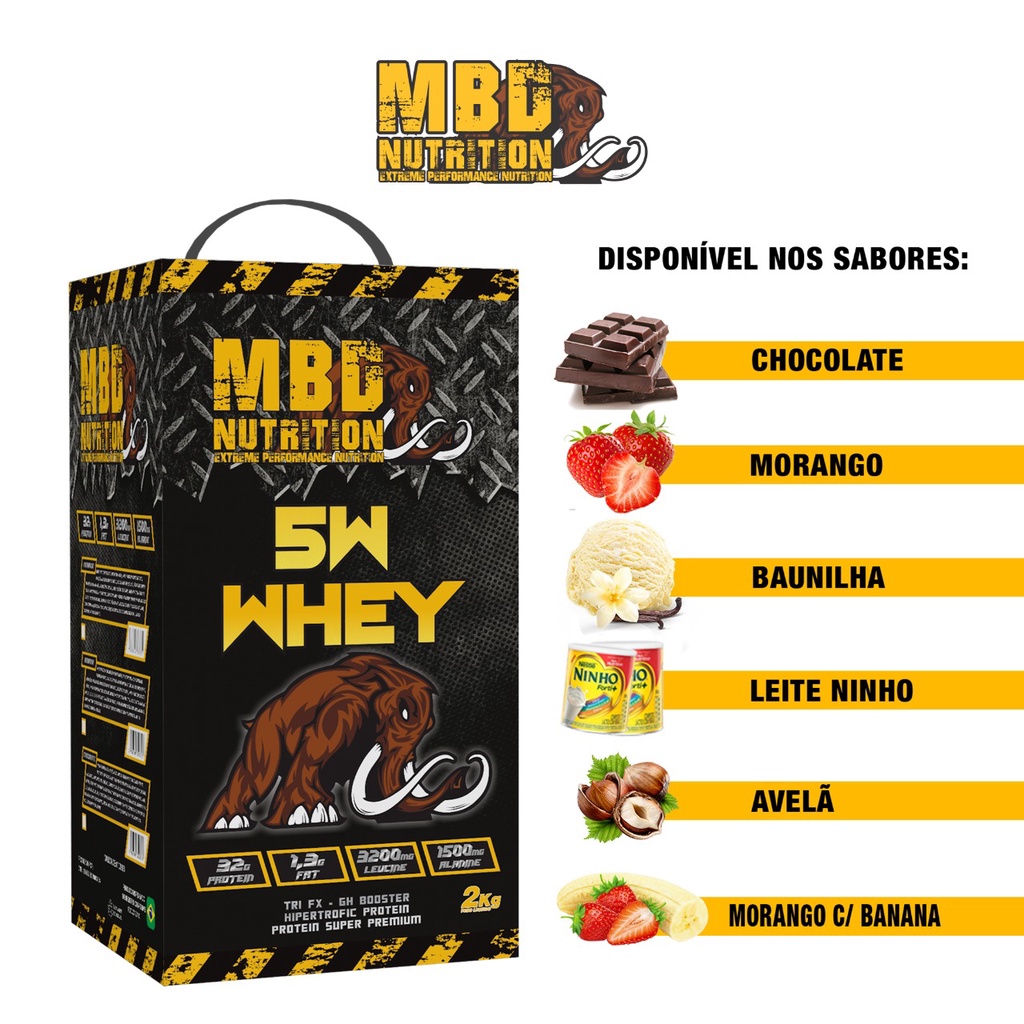 Whey Protein 5w Mbd Nutrition 2kg Concentrado E Isolado Shopee Brasil