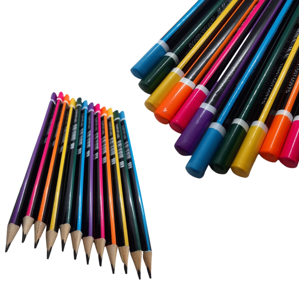 LAPIS PRETO E NEON HB TRIANGULO KAZ