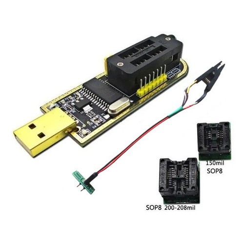 Kit Gravador Usb Flash Eprom  24xx 25xx + Pinça Sop16 Dip8