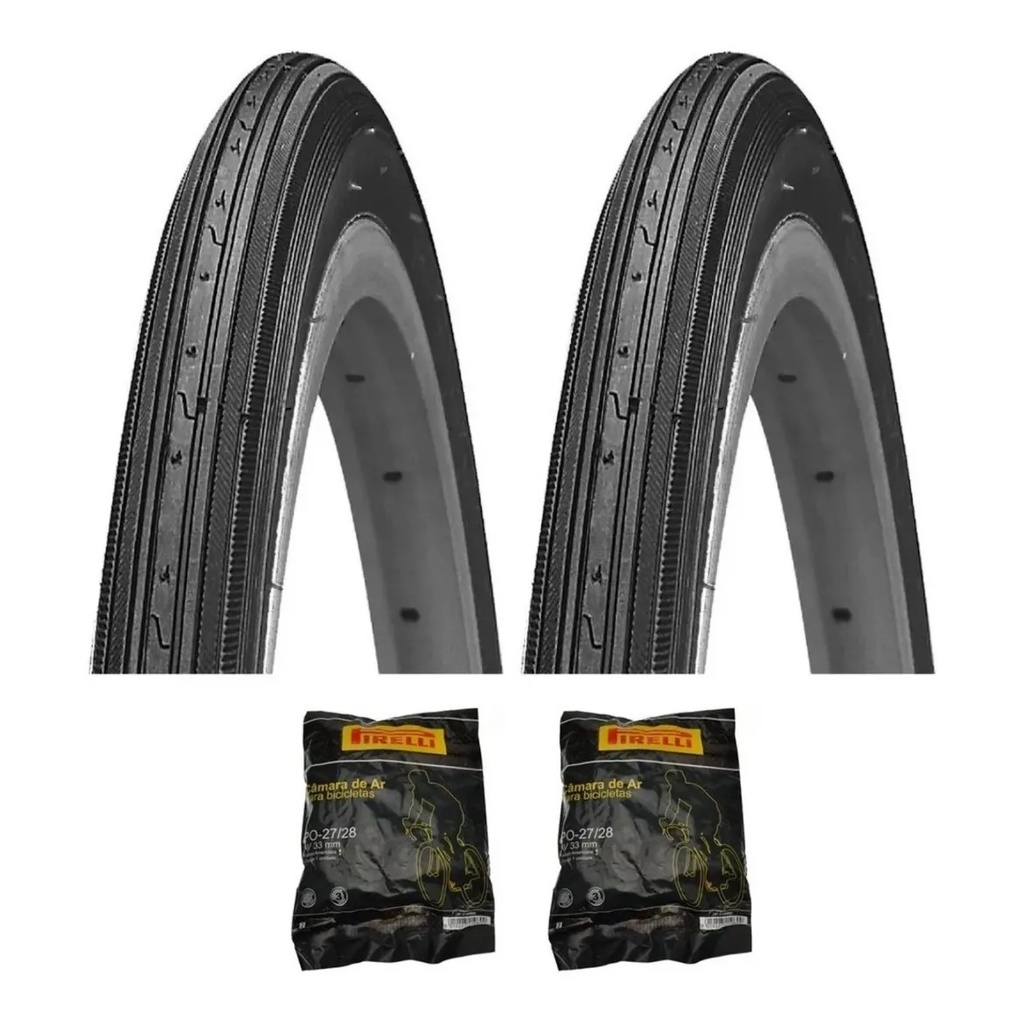 Par Pneus Bike Kenda K34 Aro 27 X 1.1/4 Caloi 10 Monark Antiga + 2 Camaras