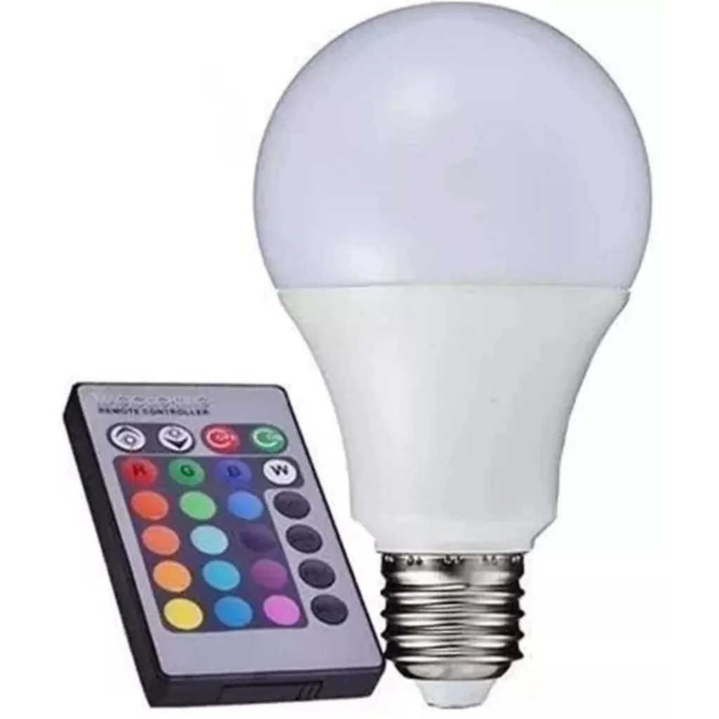 Lampada Bulbo Led Rgb Controle Remoto Varias Cores De Luzes E Bivolt Cod Ac