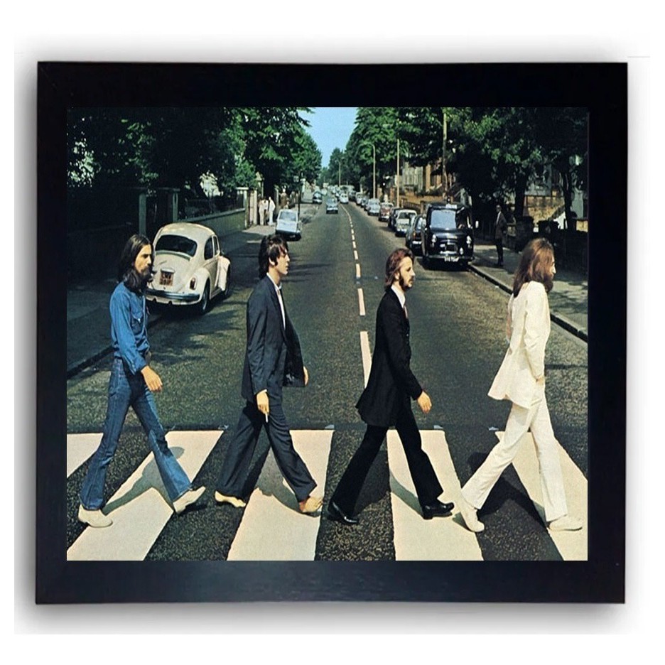 Quadro The Beatles Foto Clássica Abbey Road Moldurado Cod0