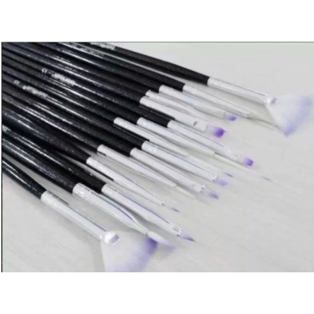 Kit Com 15 Pinceis Gel Uv Manicure Acrigel Salão Barato COR SORTIDA
