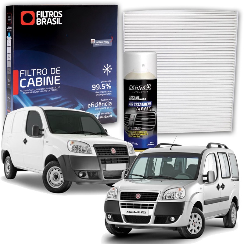 Filtro de Cabine para Ar Condicionado Fiat Doblô e Doblô Cargo + Higienizador Limpa Ar Tipo Granada